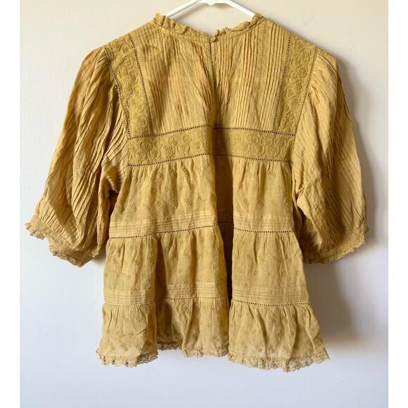 DOEN Adnet Top in Wheat S Embroidered Lace - Picture 9 of 10